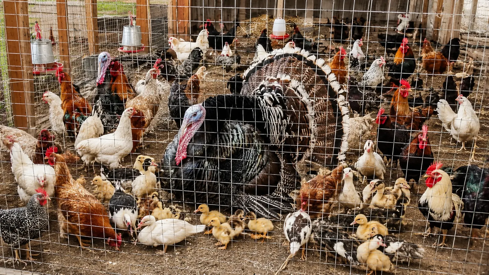 Voliere animee a la ferme